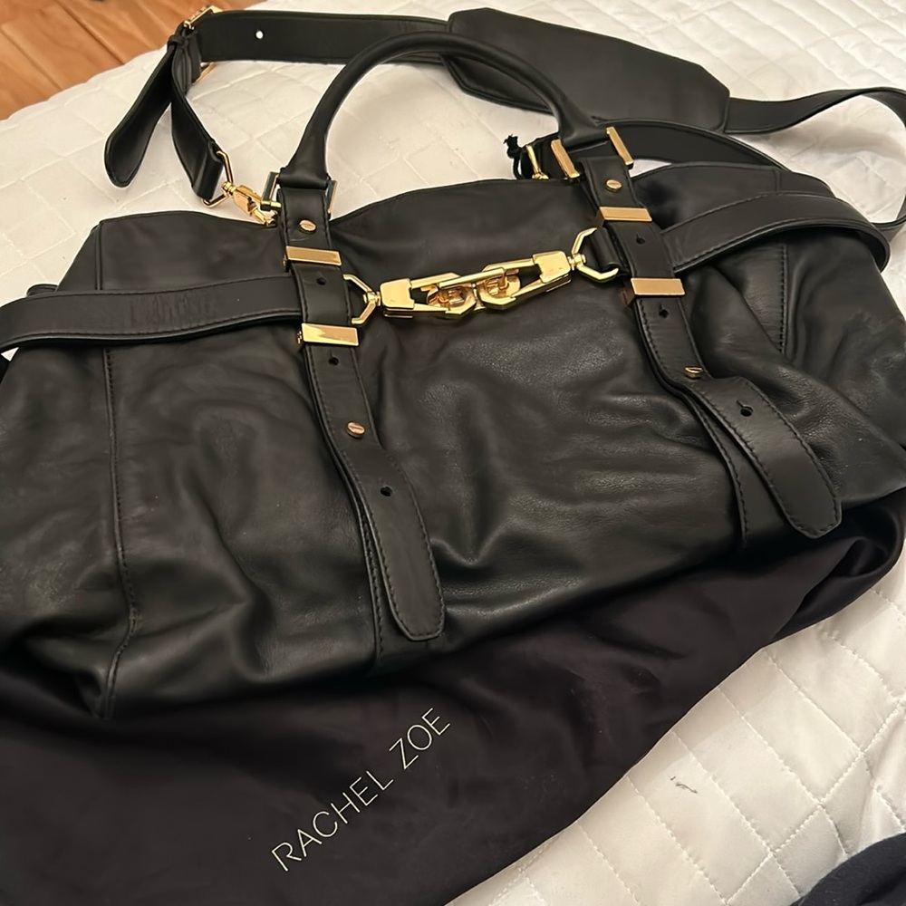 Rachel Zoe black leather bag. Absolutely stunning!